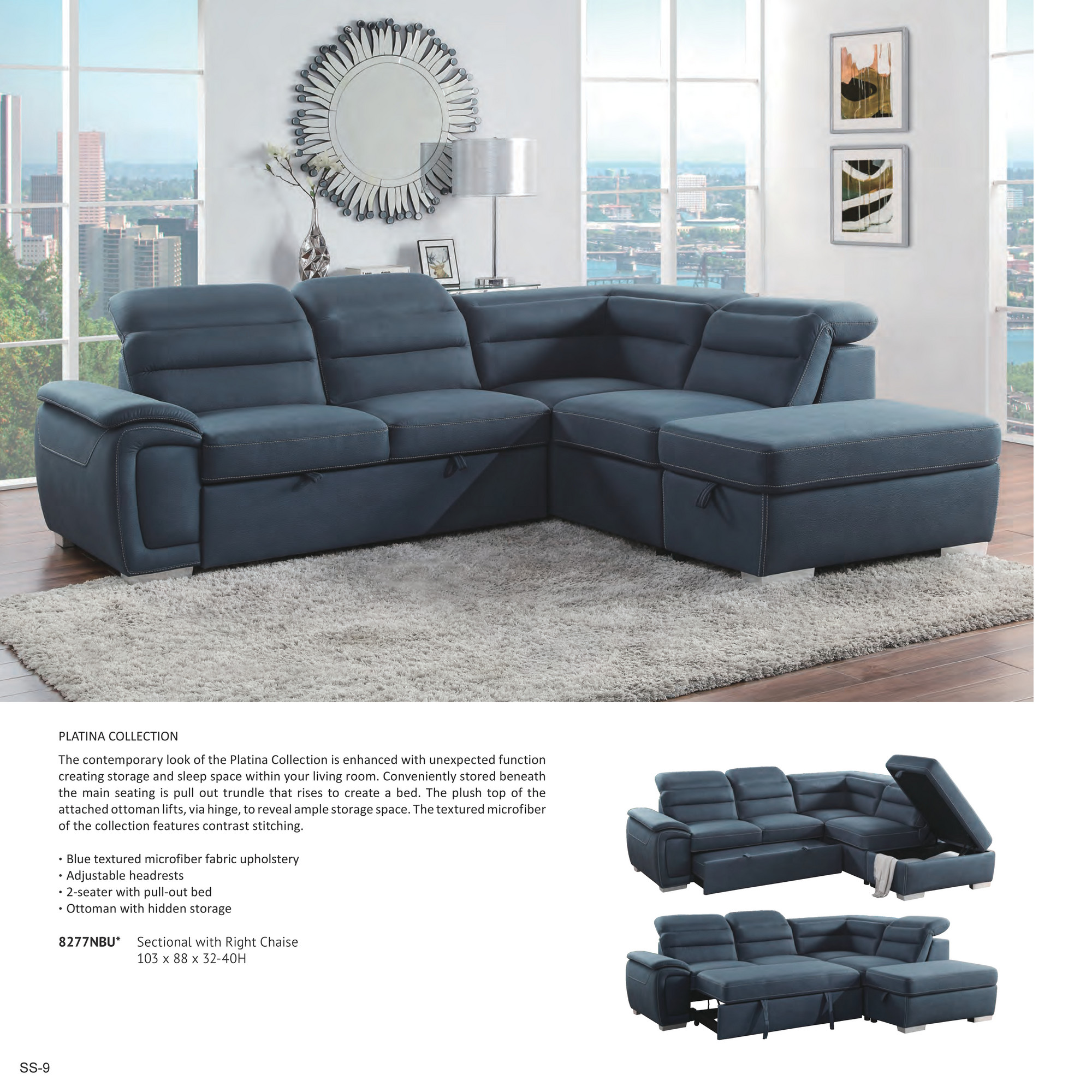 Homelegance Sofa W/ Pull-Out Bed(Click-Clack Back), Gray